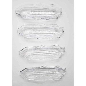4 Corn Holder Plates Clear Plastic